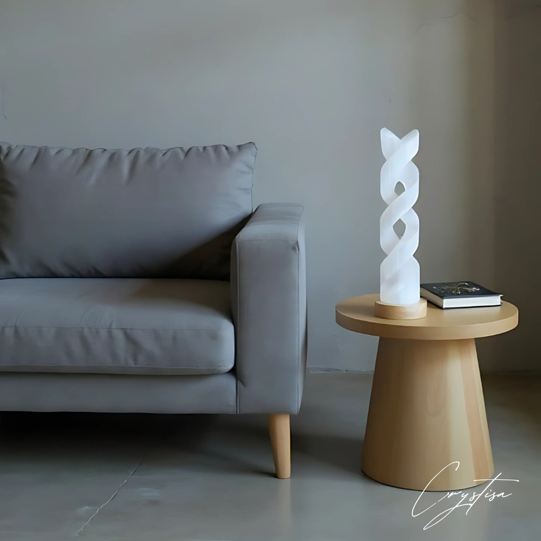 Lampe de Nuit spirale en Sélénite