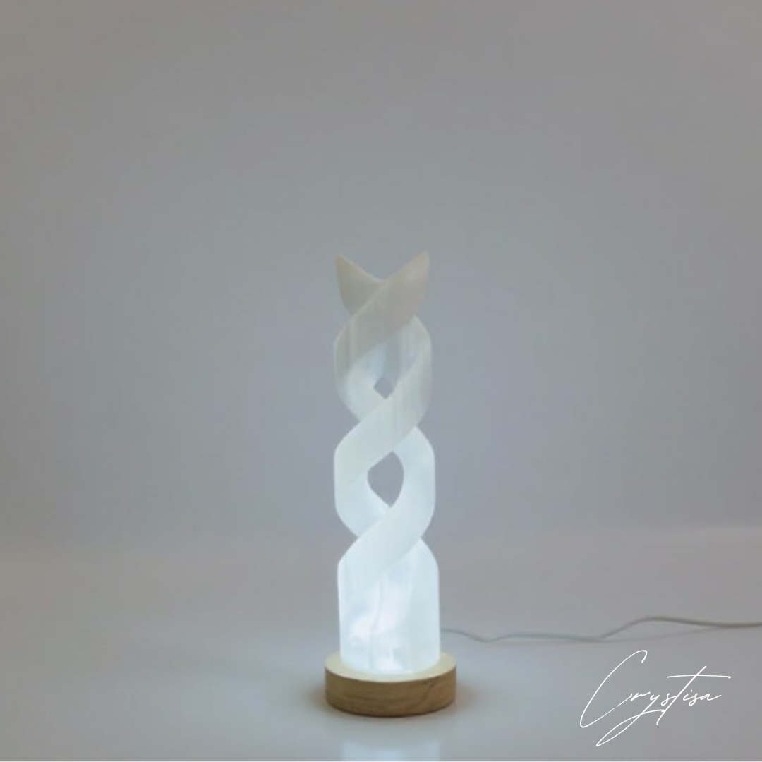 Lampe de Nuit spirale en Sélénite