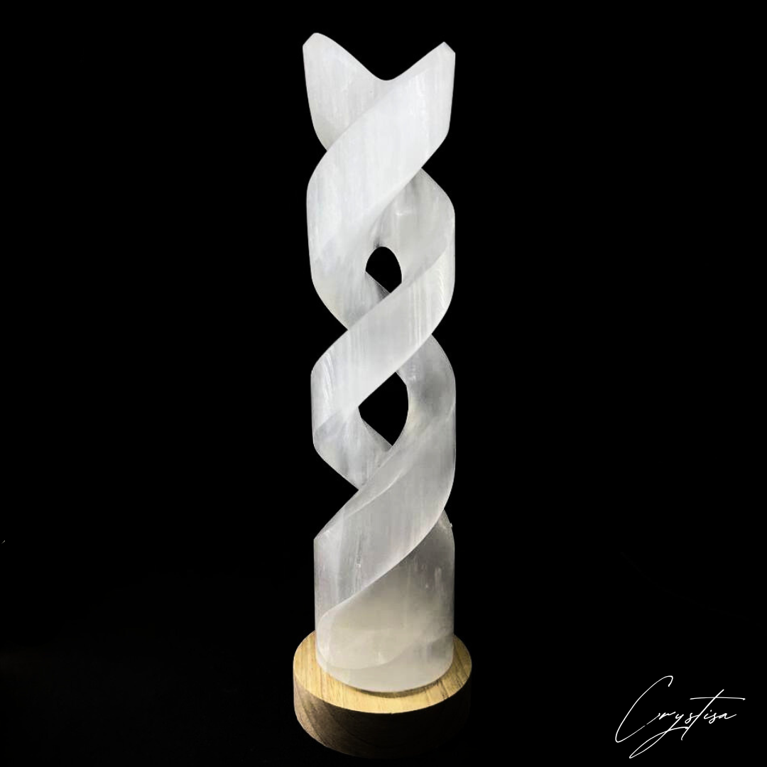 Lampe de Nuit spirale en Sélénite