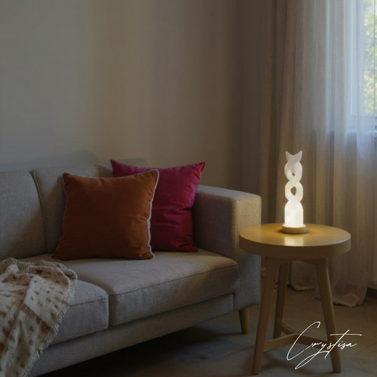 Lampe de Nuit spirale en Sélénite