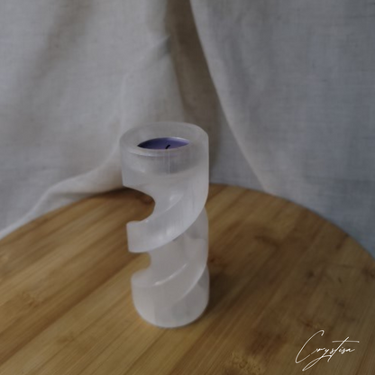 Porte-Bougie Spirale en Sélénite