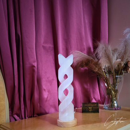 Lampe de Nuit spirale en Sélénite