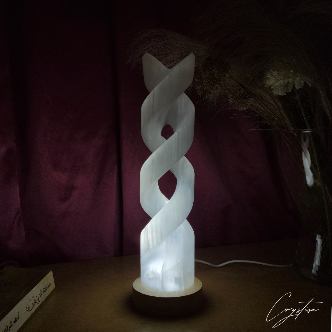Lampe de Nuit spirale en Sélénite