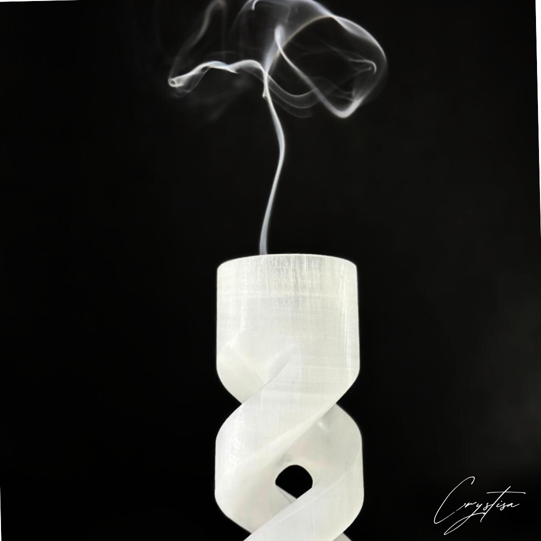 Porte-Bougie Spirale en Sélénite