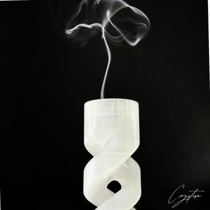 Porte-Bougie Spirale en Sélénite