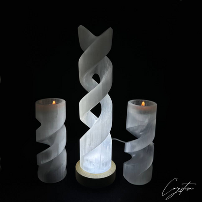 Lampe de Nuit spirale en Sélénite