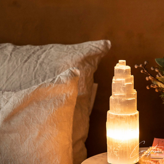Lampe "Everest" en Sélénite Naturelle