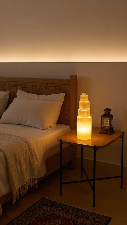 Lampe "Everest" en Sélénite Naturelle